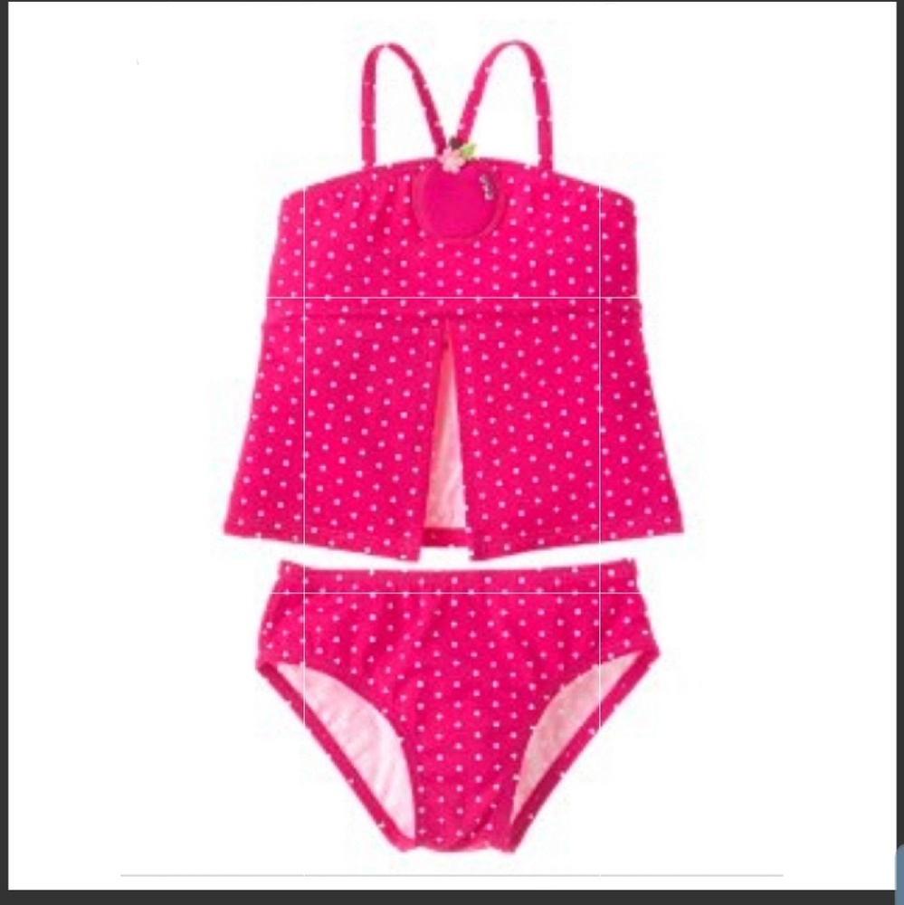 Pink Polka Dot Candy Apple 2 Pc Vintage Swimsuit 5